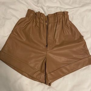 Abercrombie Leather Camel Shorts